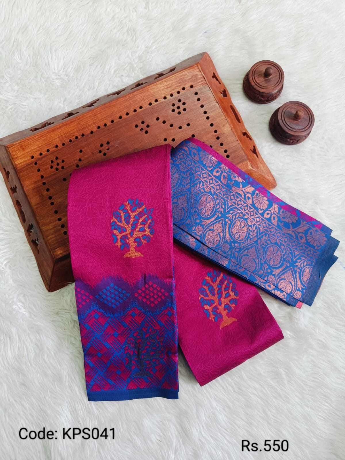 Dark Pink Kubera Pattu Saree - KPS041