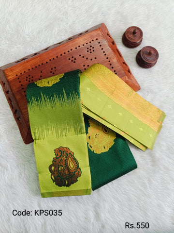 Dark Green Kubera Pattu Saree - KPS035