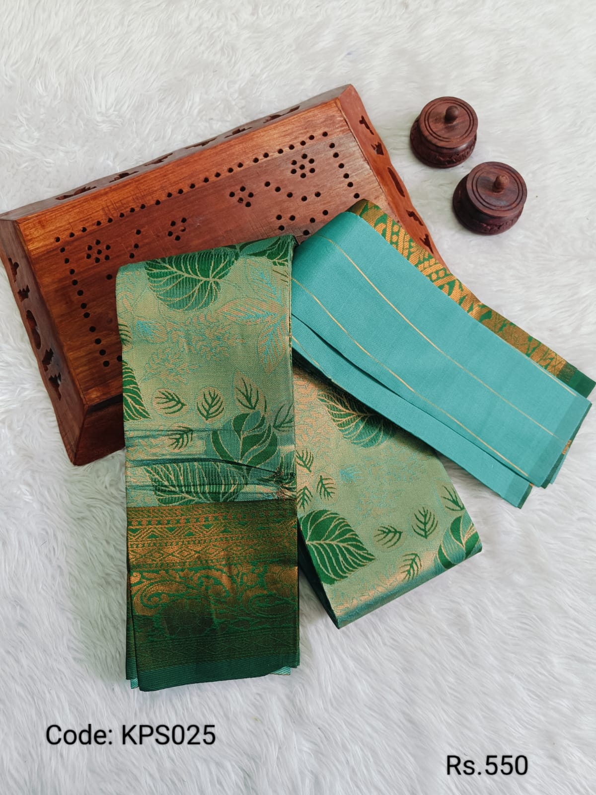 Dark Green Kubera Pattu Saree - KPS025