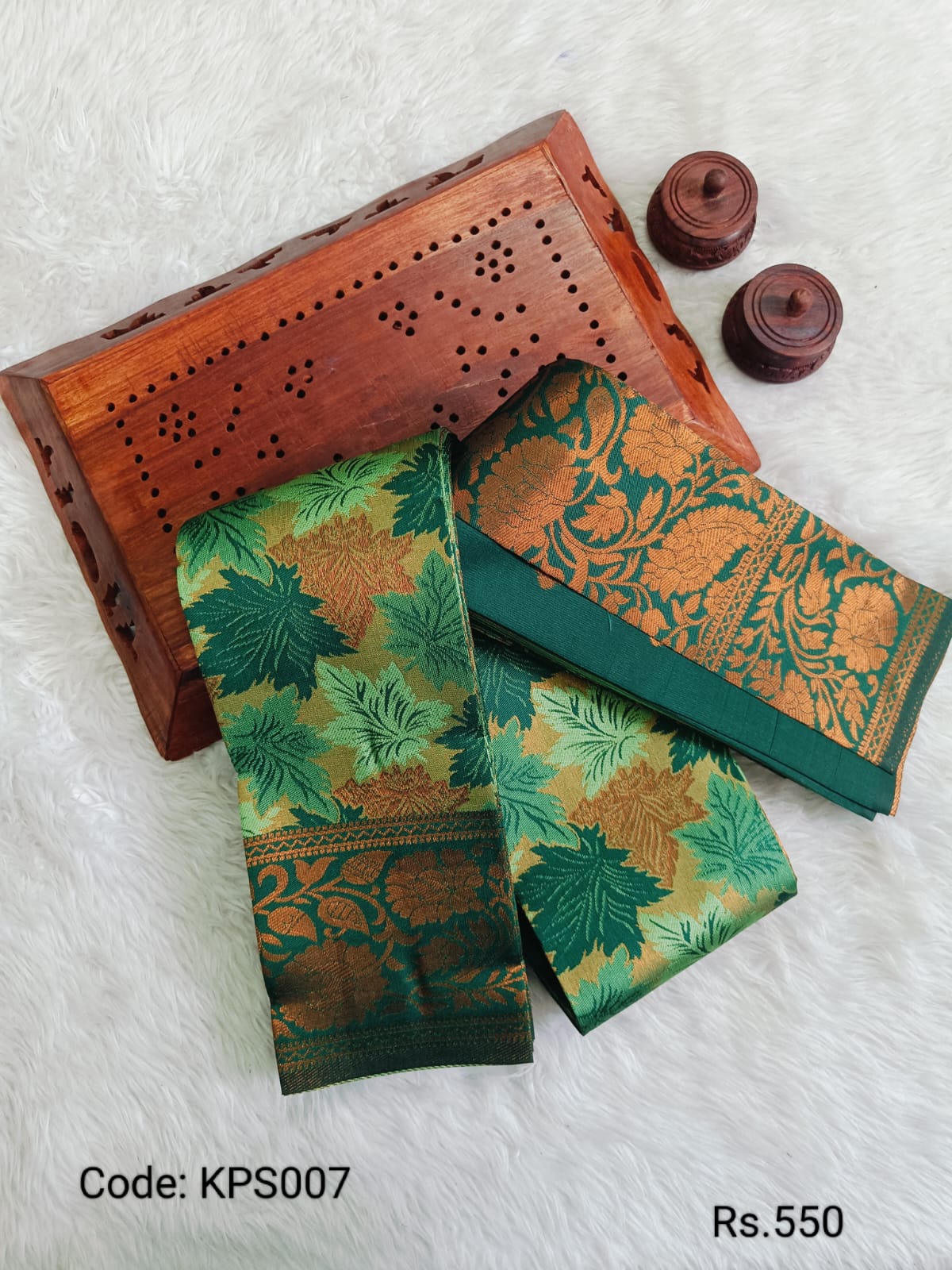 Dark Green Kubera Pattu Saree - KPS007