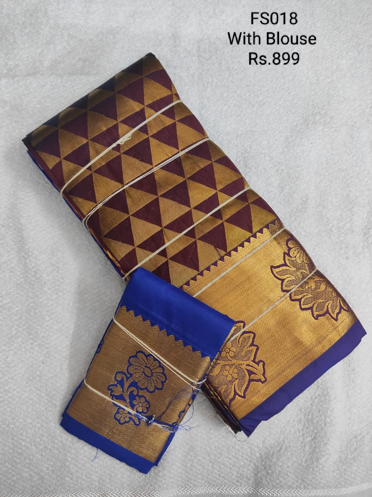 Wine  Saree with Blouse - FS018