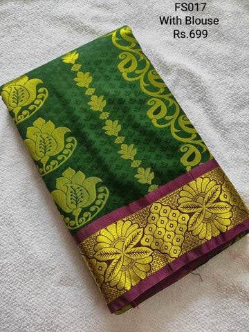 Green  Saree with Blouse - FS017
