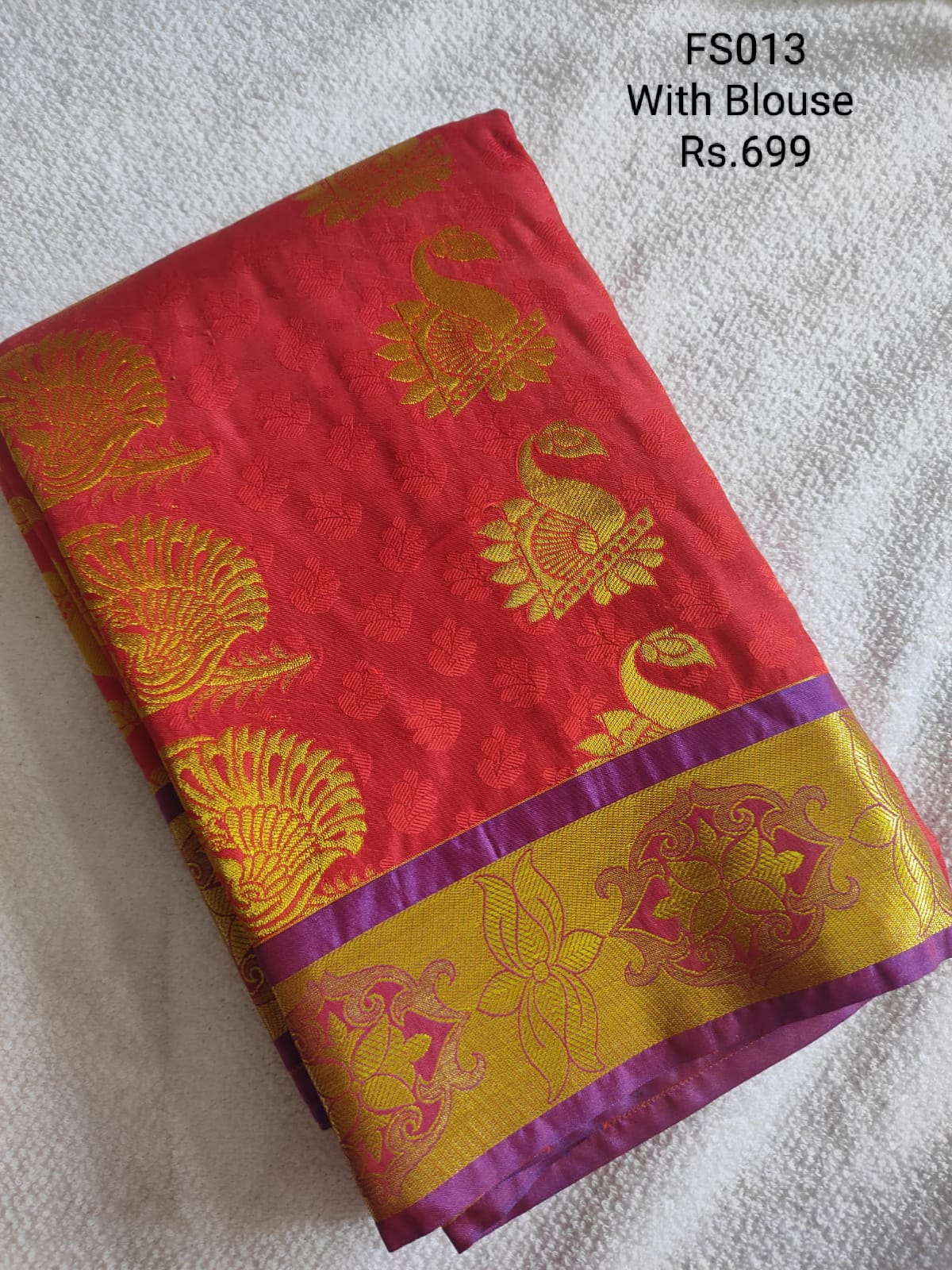 Pink  Saree with Blouse - FS013