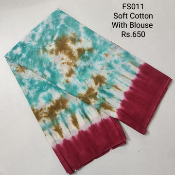 Blue Jaipur Cotton 80's Count Saree -FS011