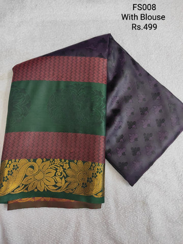 Dark Wine  Saree with Blouse - FS008