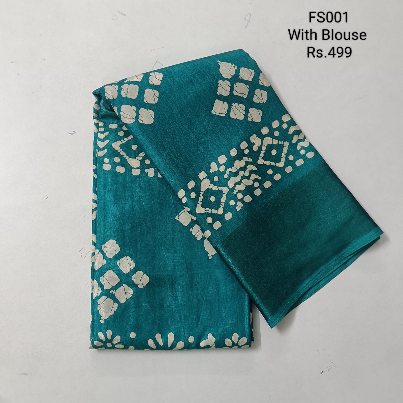Green Saree with Blouse - FS001