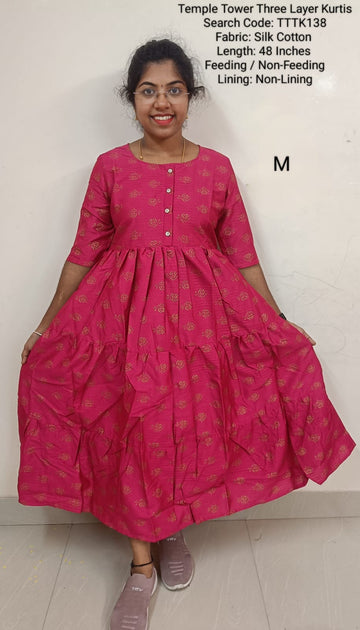 Pink Temple Tower Three Layer Maxi - TTTK138
