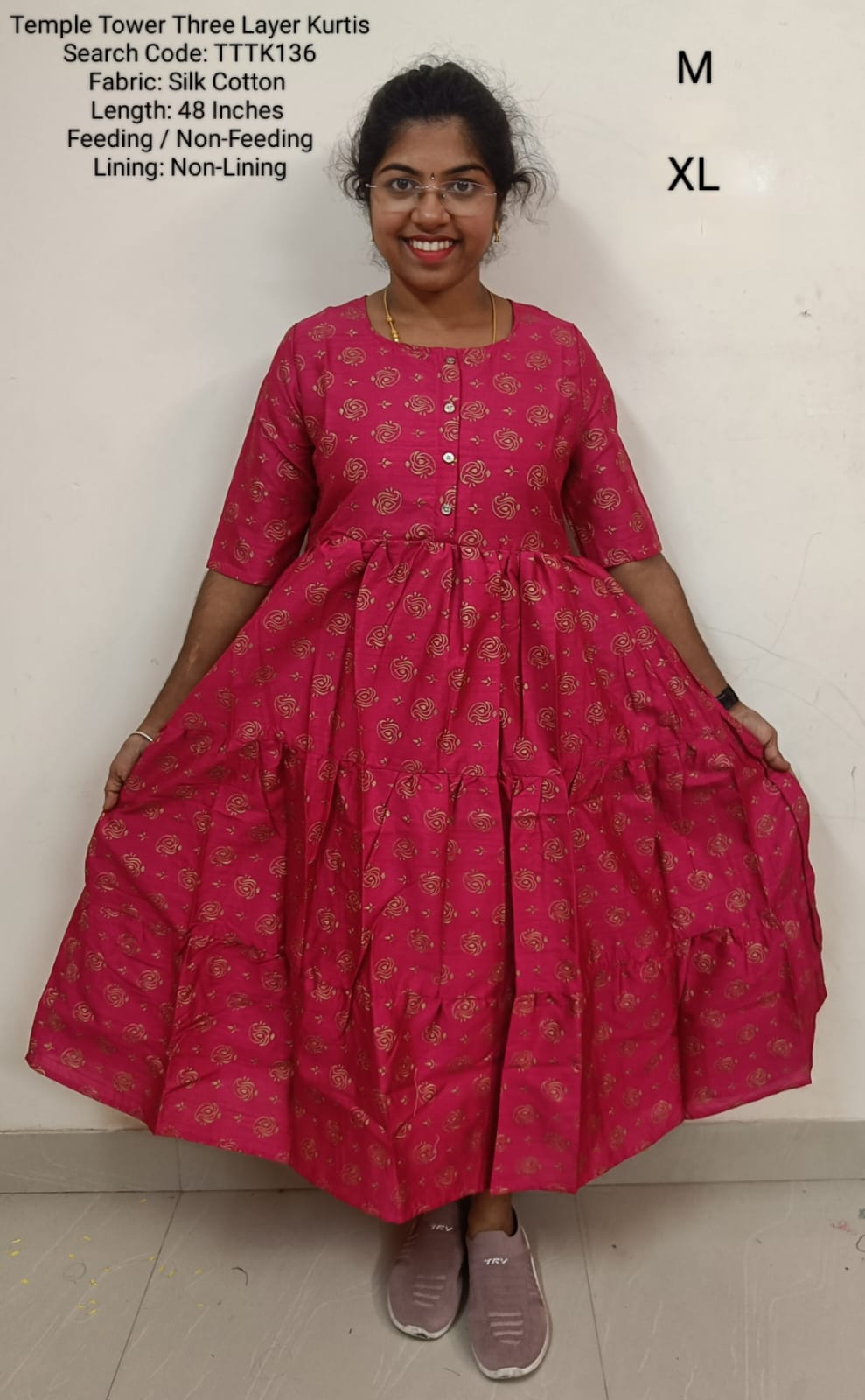 Pink Temple Tower Three Layer Maxi - TTTK136