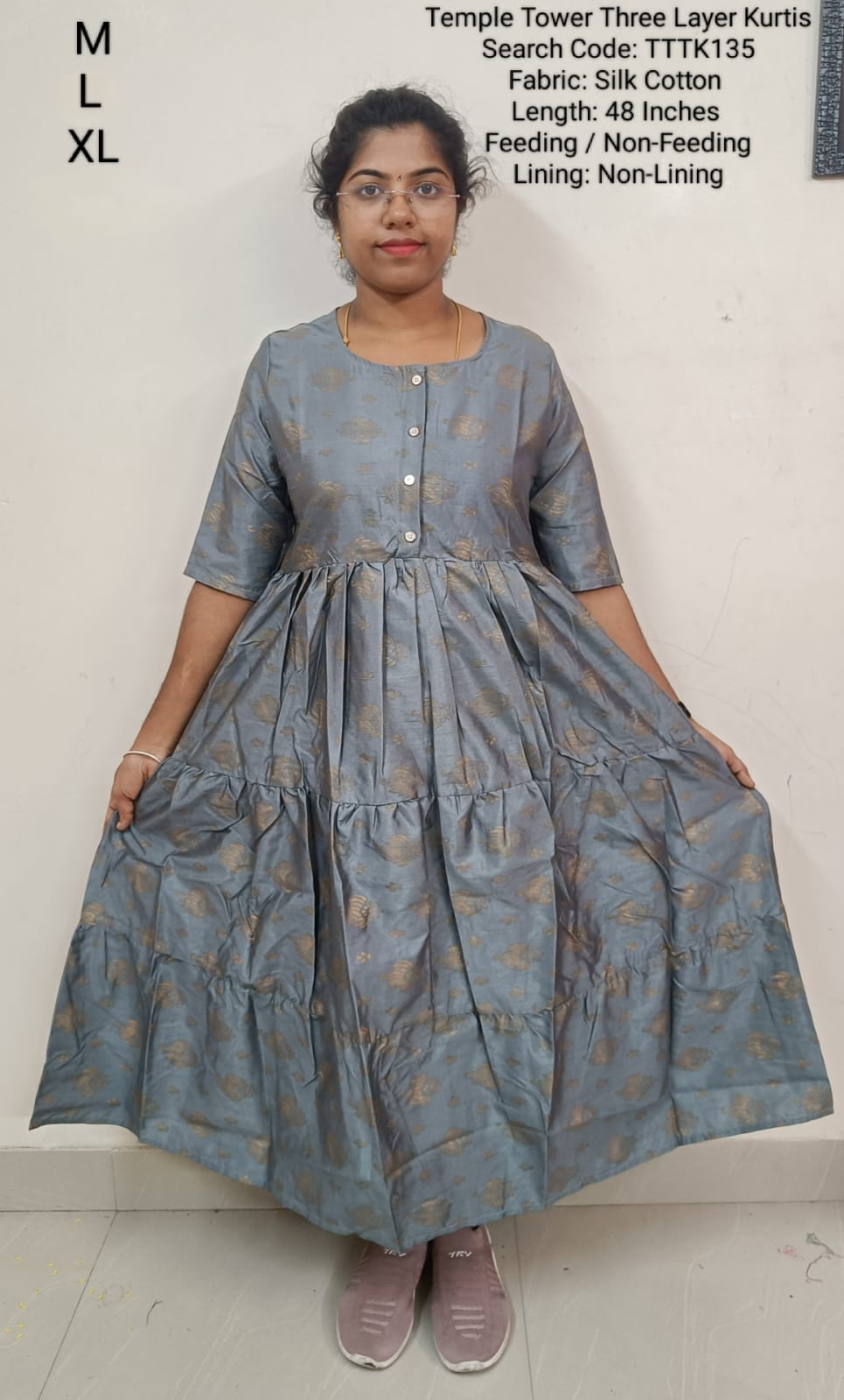 Grey Temple Tower Three Layer Maxi - TTTK135