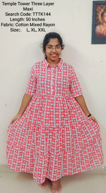 White Brick Temple Tower Three Layer Maxi -TTTK144