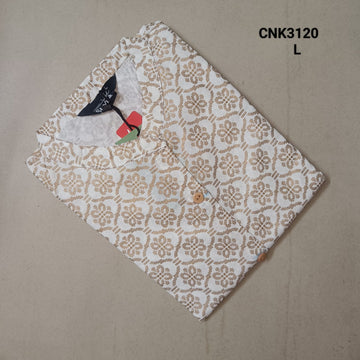 White Collar neck with Centre slit kurti - CNK3120