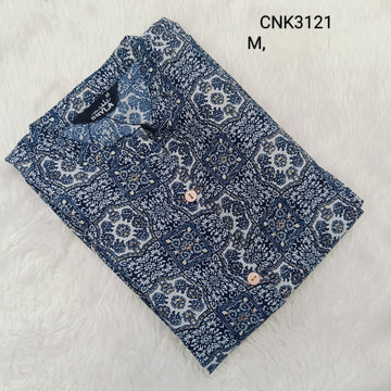 Navy Blue Collar neck with Centre slit kurti - CNK3121