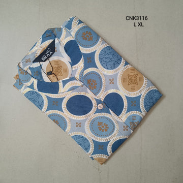 Blue Collar neck with Centre slit Kurti - CNK3116