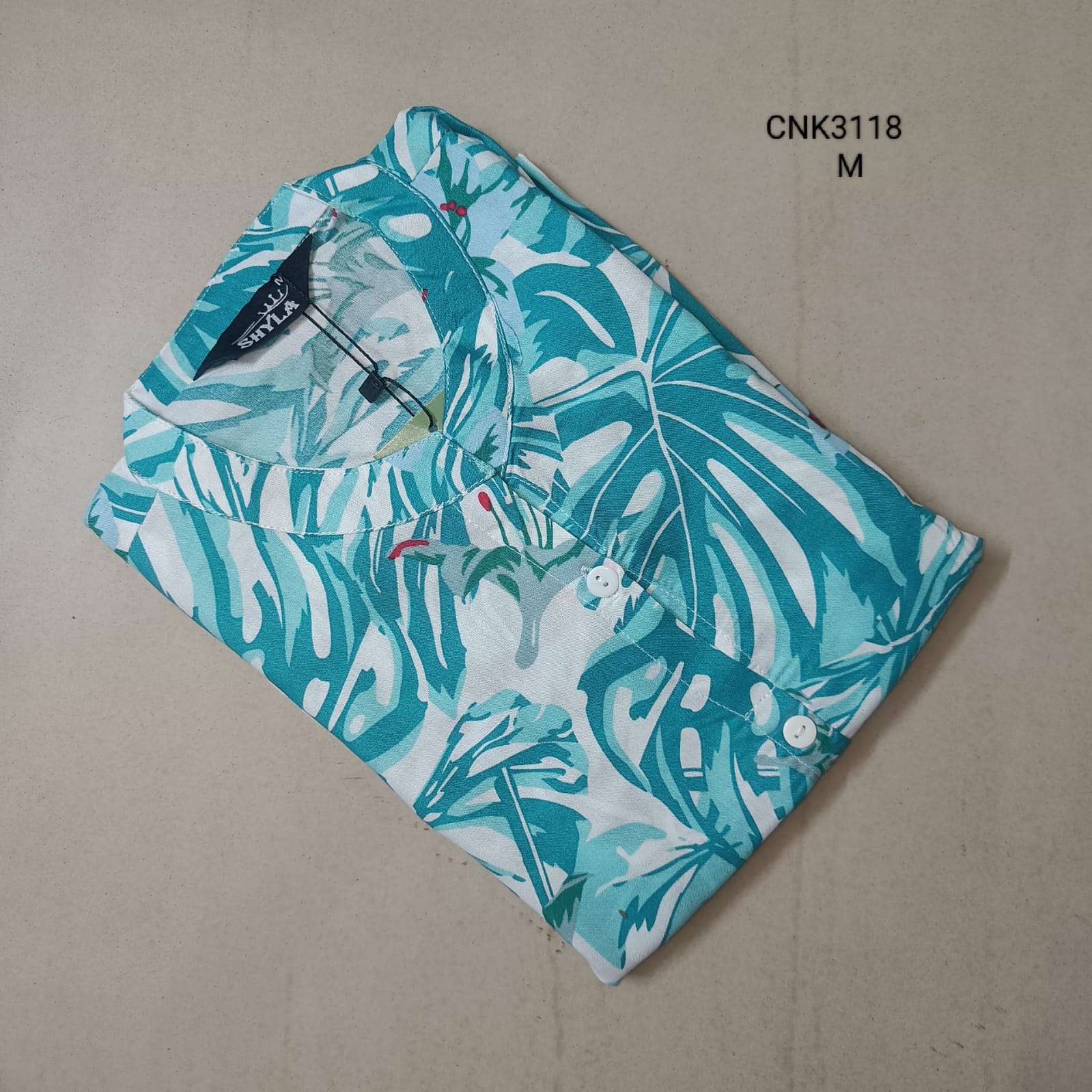 Sky Blue  Collar neck with Centre slit Kurti - CNK3118