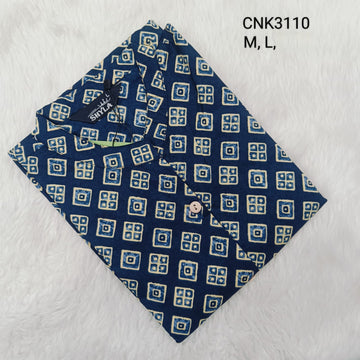 Blue  Collar neck with Centre slit Kurti - CNK3110