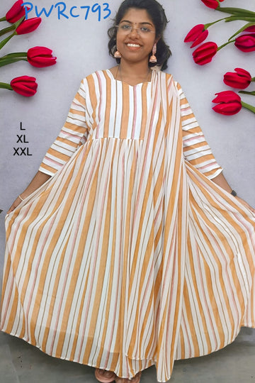 Sandal Georgette trending maxi gown with dupatta - PWRC793