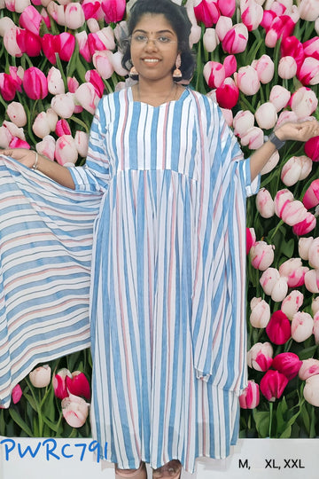 Blue Georgette trending maxi gown with dupatta - PWRC791