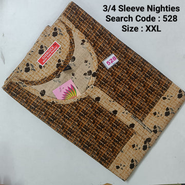 Skin Cotton Nila 3/4 Sleeve Model Nighties -528