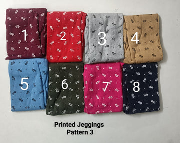 Printed Jeggings  Free Size Hip upto 42 Inches - Pattern 3