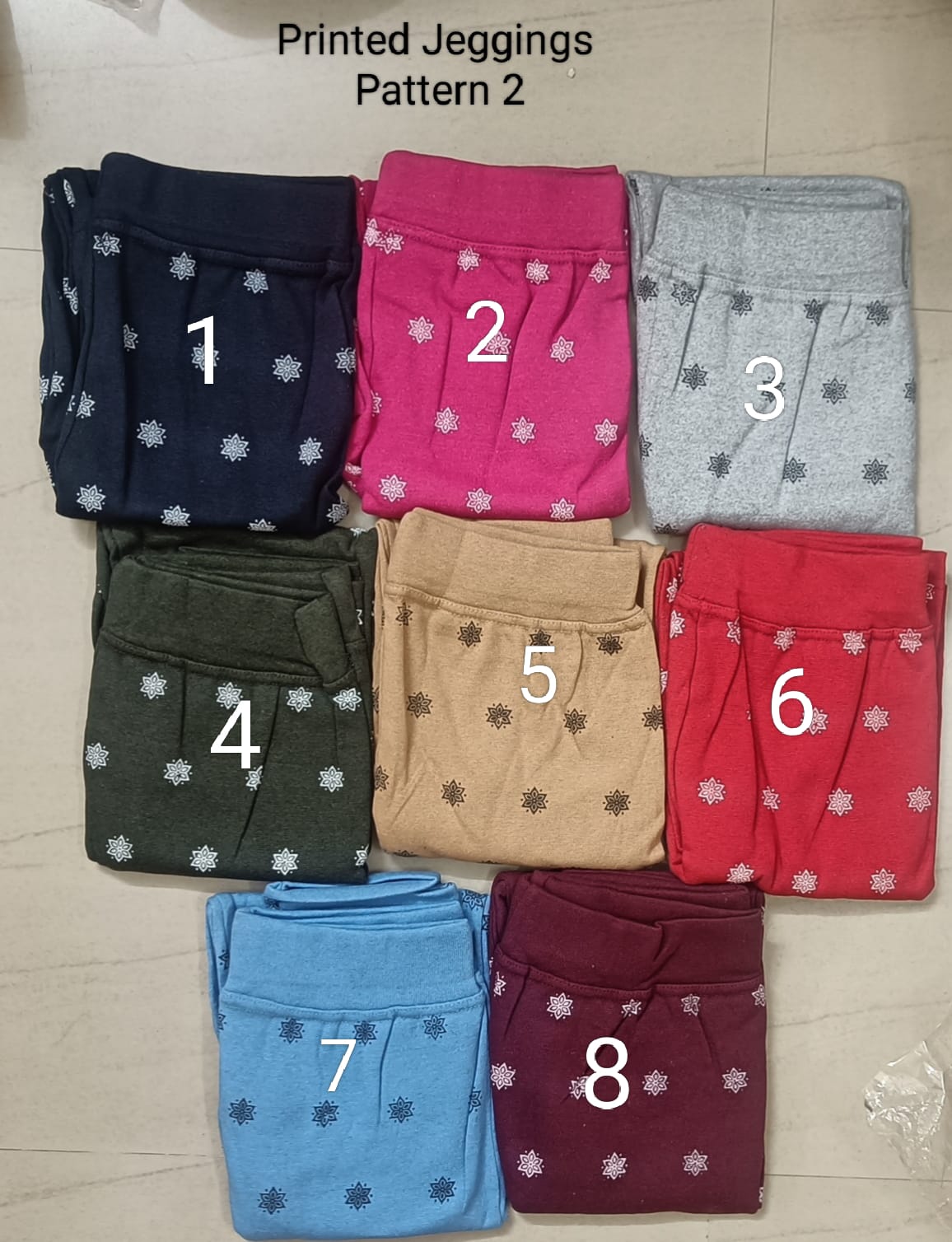 Printed Jeggings  Free Size Hip upto 42 Inches - Pattern 2