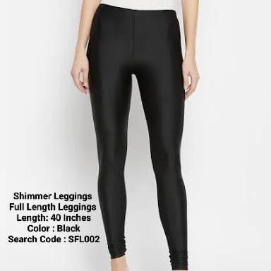 Black Shimmer Full Length Leggings - SFL002