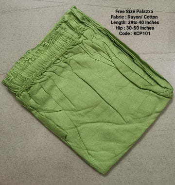 Pista Green Free Size Rayon Palazzo -KCP101