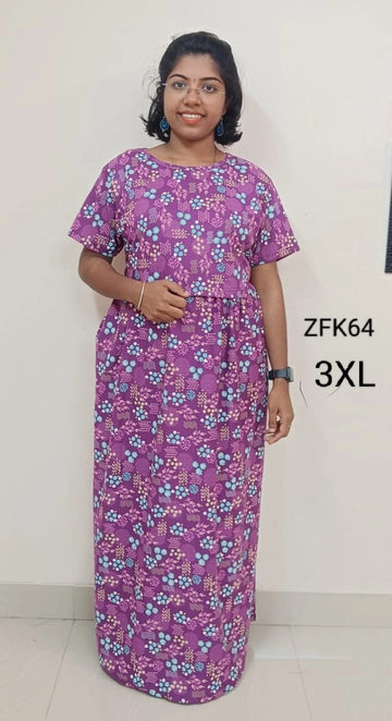Purple Zipless Feeding Kurtis Flip Flap Model - ZFK64