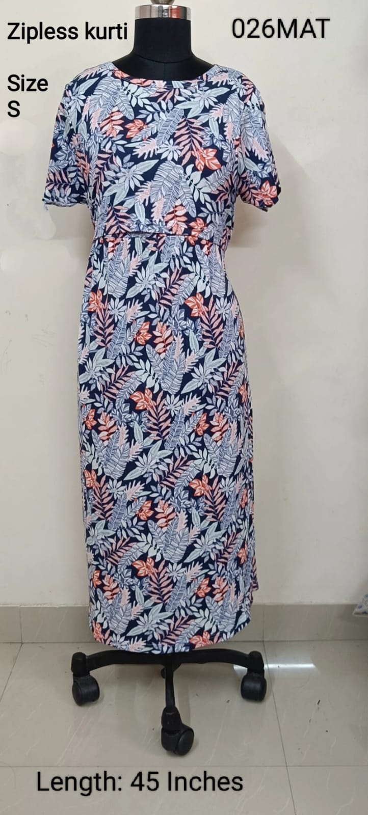 Blue Zipless Feeding Kurtis Flip Flap Model - 026MAT