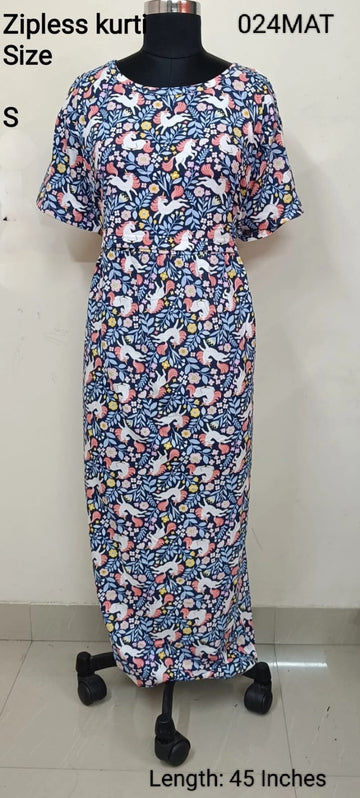 Blue  Zipless Feeding Kurtis Flip Flap Model -  024MAT