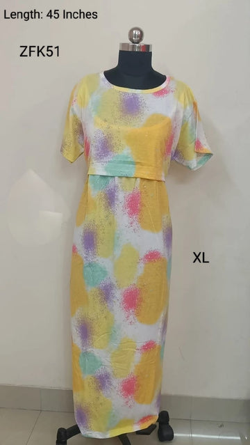 Light Yellow Zipless Feeding Kurtis Flip Flap Model - ZFK51