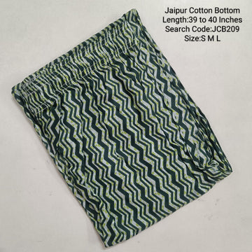 Bottle Green Jaipur Cotton  Printed  Kurta Pant - JCB209