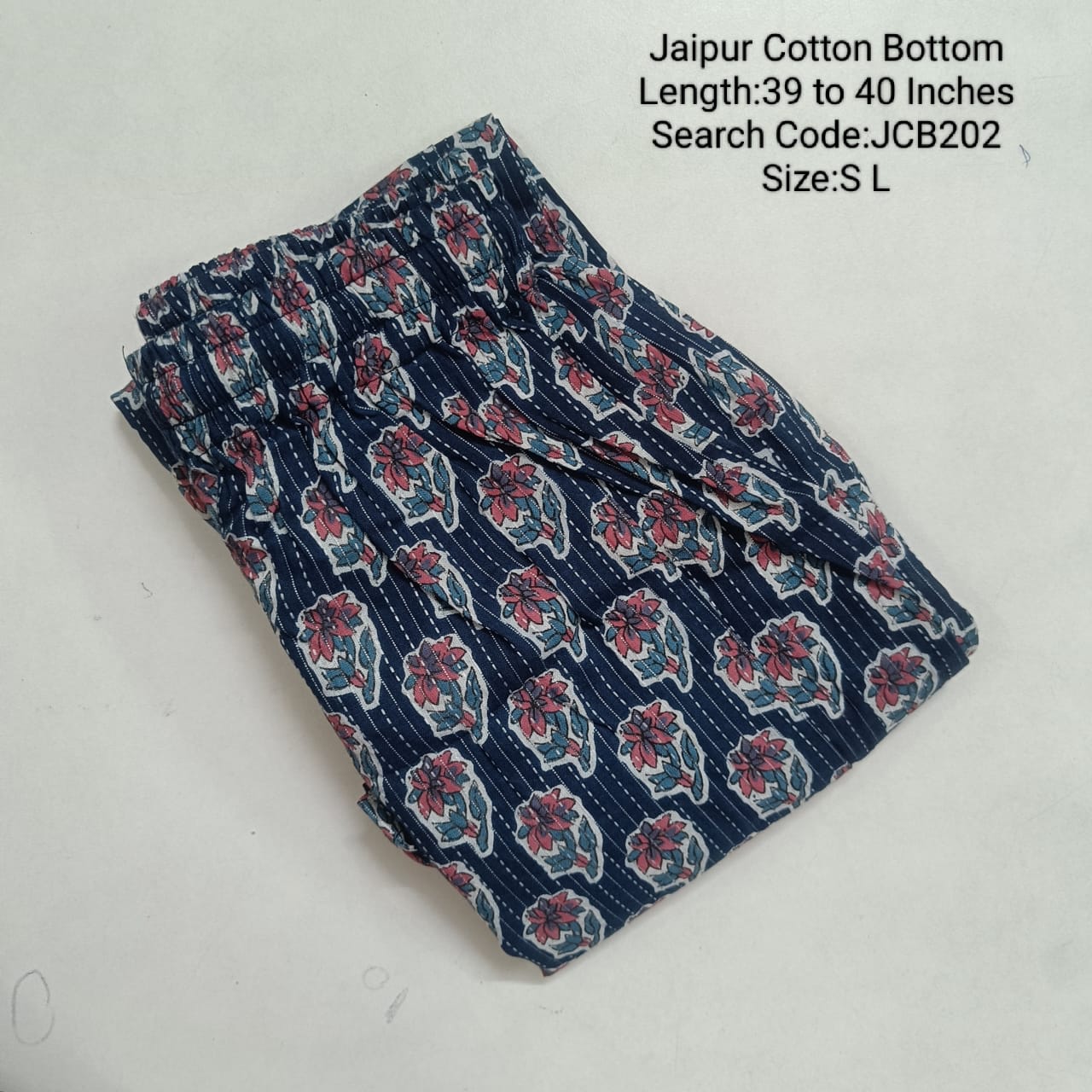Ink Blue Jaipur Cotton  Printed  Kurta Pant - JCB202