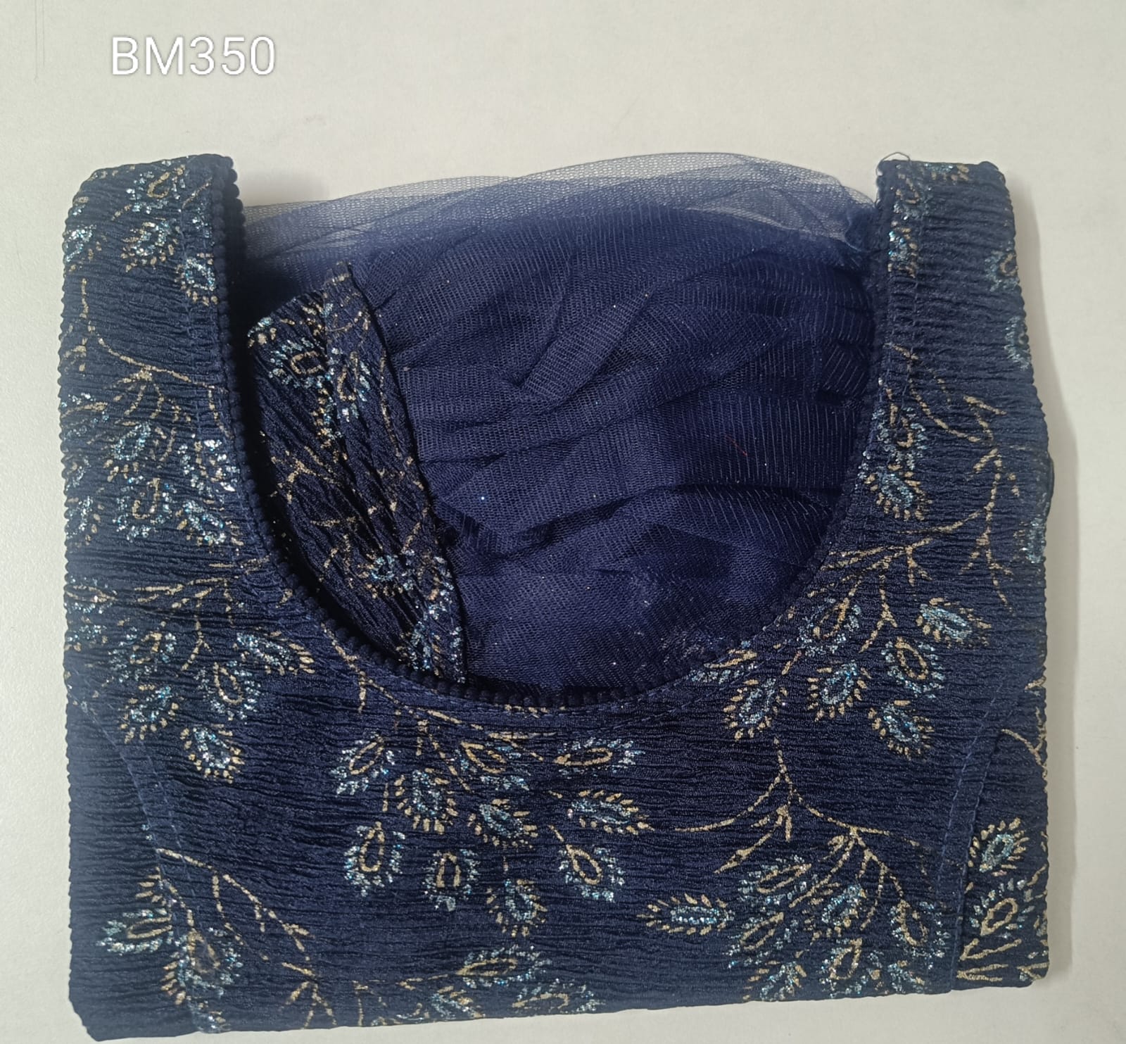 Navy Blue Stretchable Free-Size Blouse - BM350