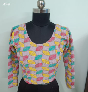 Light Lavender  Stretchable Free-Size Blouse - BM353