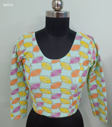 Light Green  Stretchable Free-Size Blouse - BM352