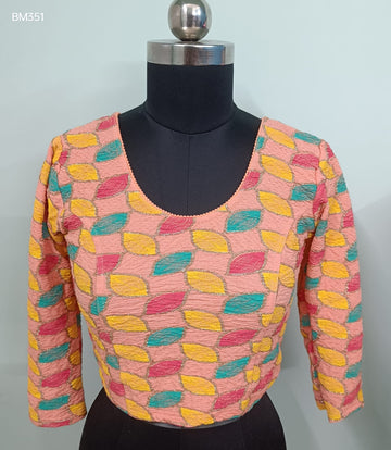 Light Orange Stretchable Free-Size Blouse - BM351
