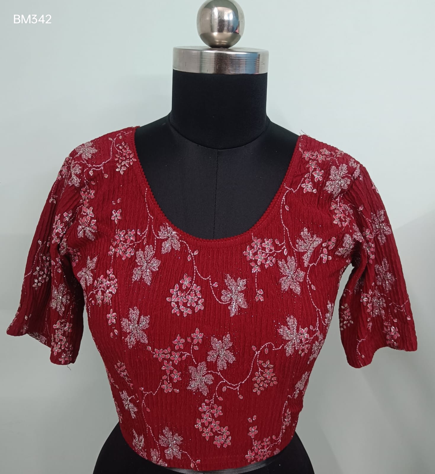 Maroon Stretchable Free-Size Blouse - BM342