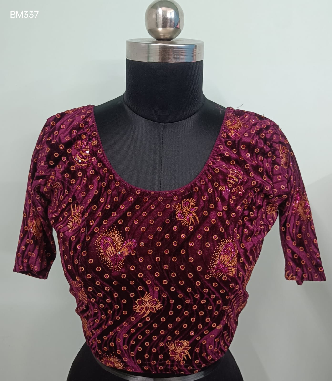Wine Stretchable Free-Size Blouse - BM337