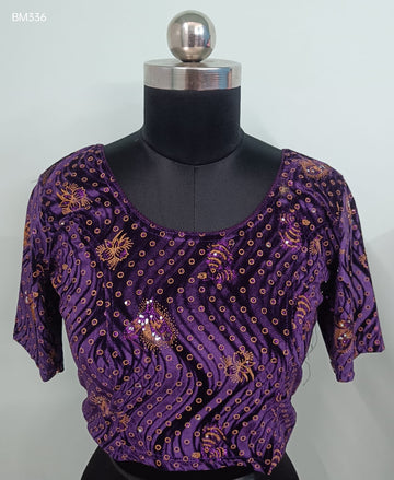 Purple Stretchable Free-Size Blouse - BM336