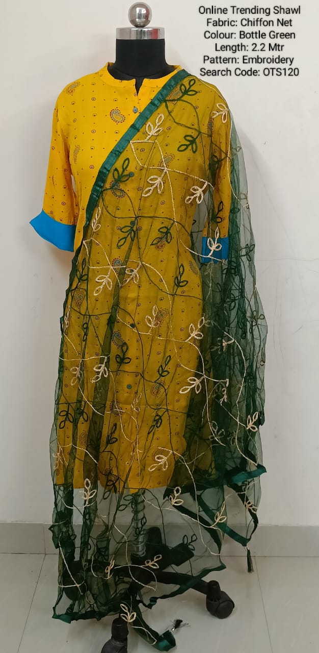 Bottle Green Online Trending Shawl - OTS120