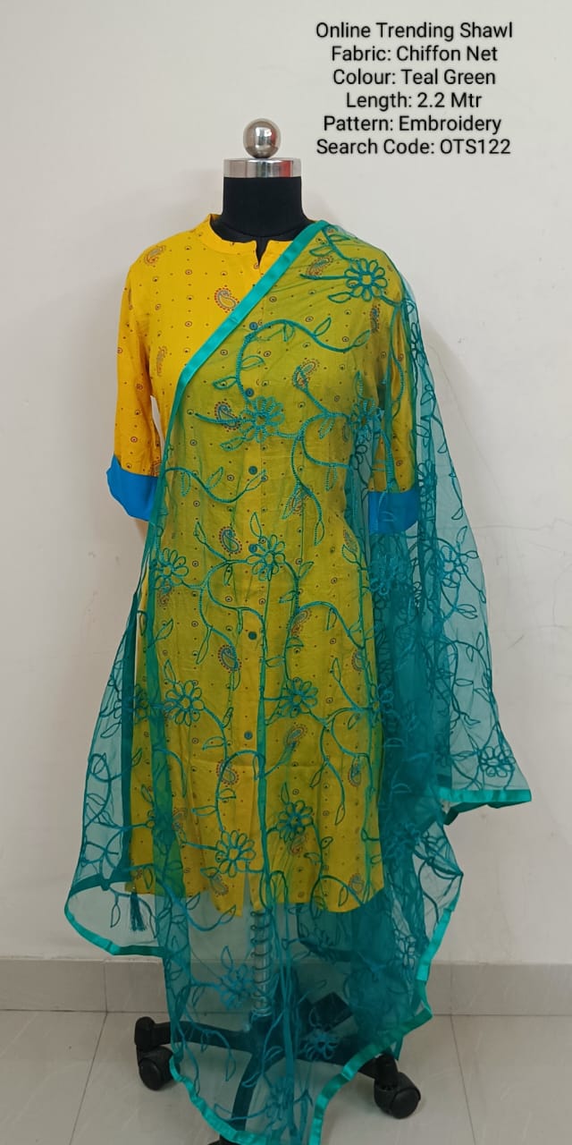 Teal Green Online Trending Shawl - OTS122