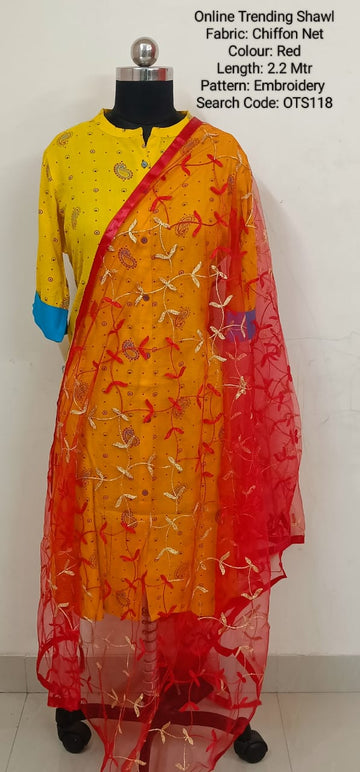 Red Online Trending Shawl - OTS118