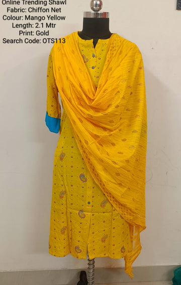 Mango Yellow Online Trending Shawl - OTS113