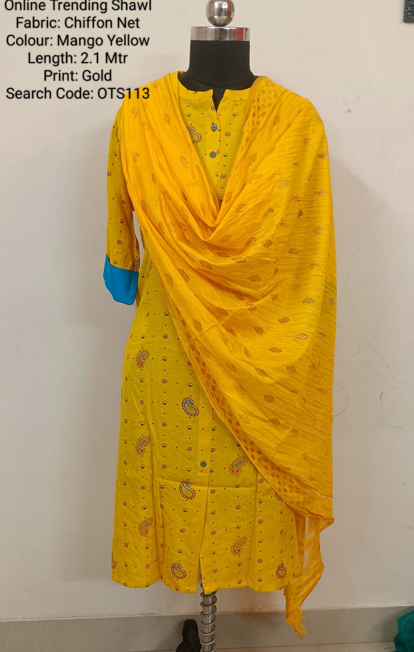 Mango Yellow Online Trending Shawl - OTS113