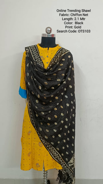 Navy Blue Online Trending Shawl - OTS102