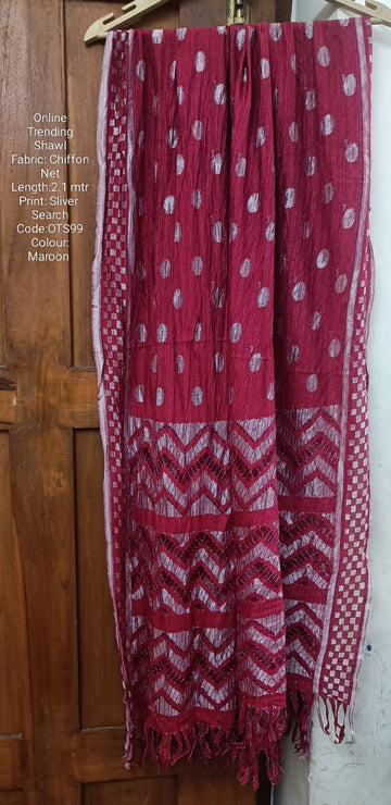 Maroon Online Trending Shawl - OTS99