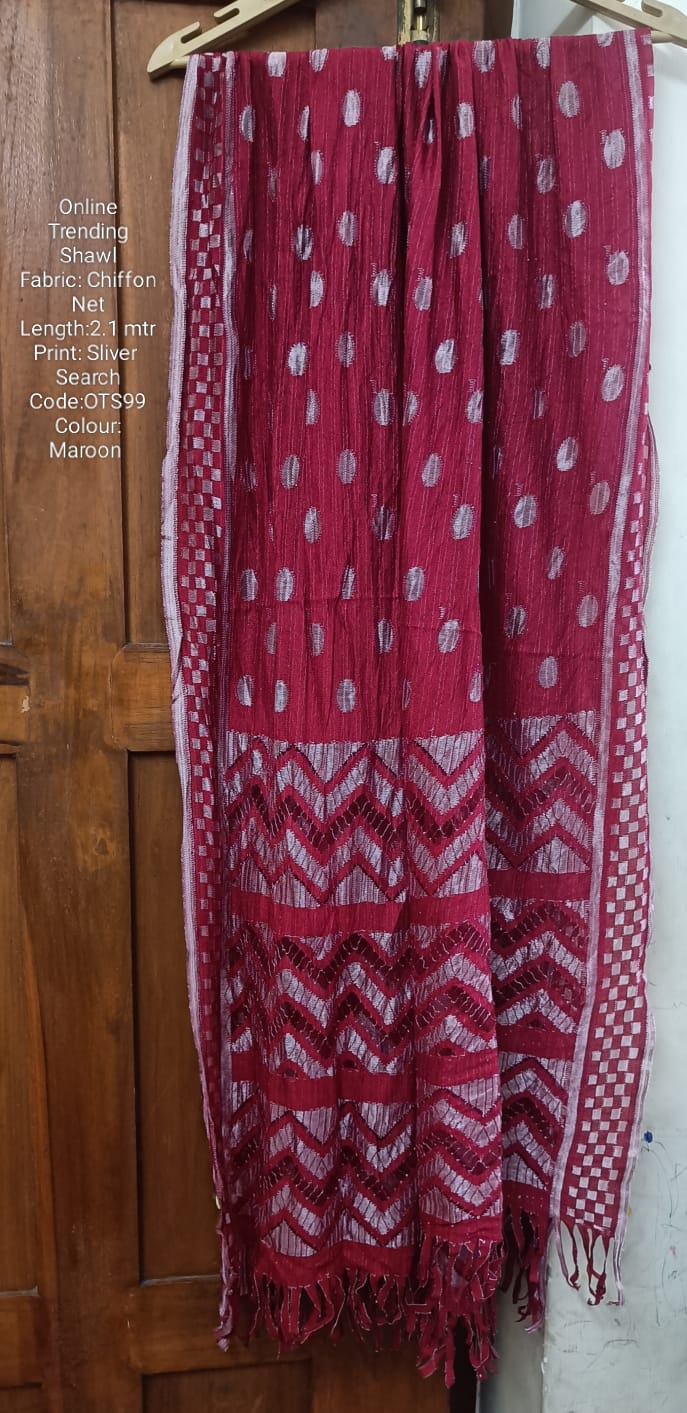 Maroon Online Trending Shawl - OTS99