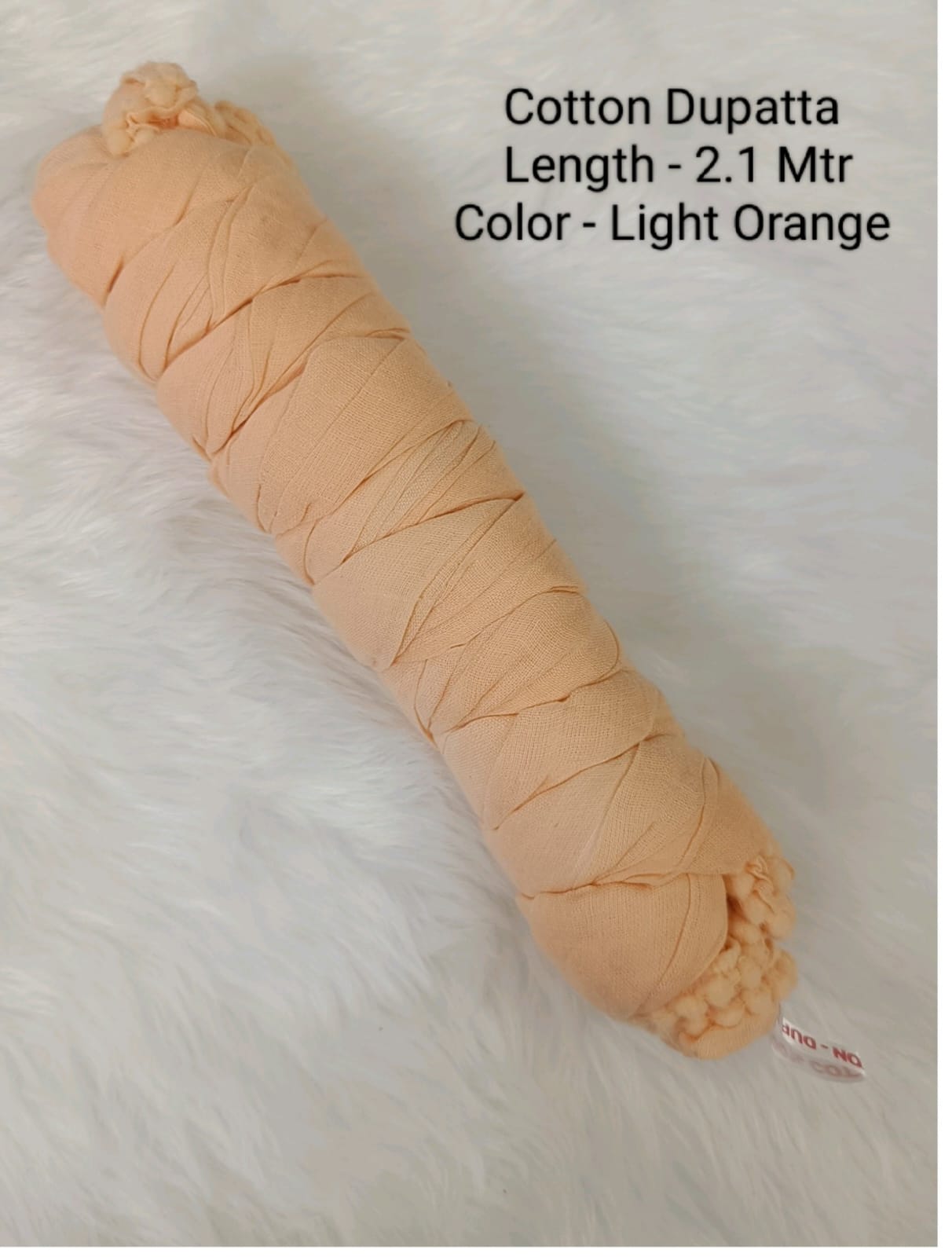 Light Orange Cotton Dupatta  2.1 Mtr