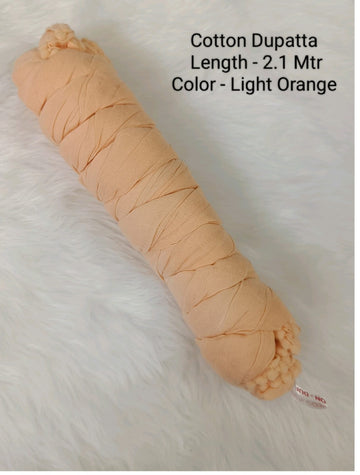 Light Orange Cotton Dupatta  2.1 Mtr