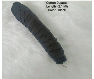 Black Cotton Dupatta  2.1 Mtr